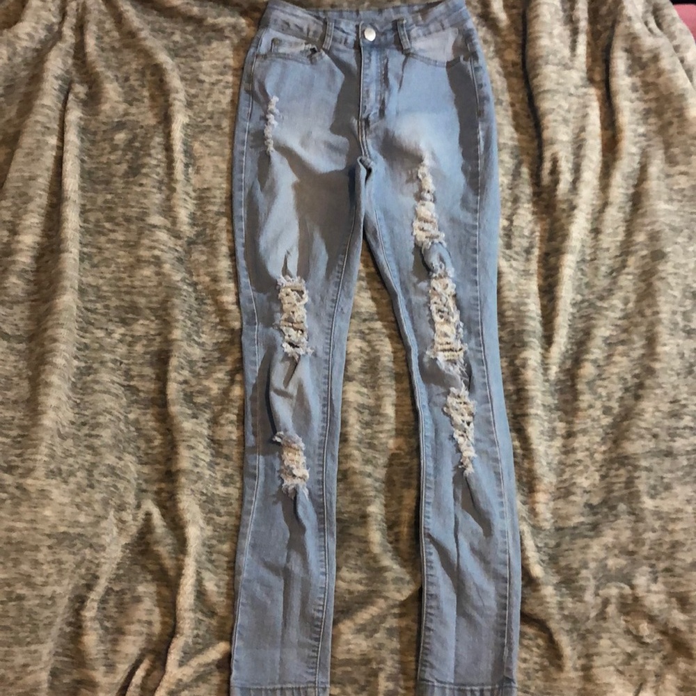 Light Wash Distressed Jeans